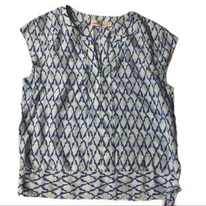 Vineyard Vines Blue Sleeveless Shirt side tie knot blouse